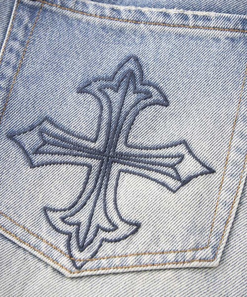 SUPPLIER(サプライヤー)の「SUPPLIER/サプライヤー Fleur Cutting Double Knee Denim Pants デニムパンツ(デニムパンツ・メンズ・ブルー/ブラック・L/XL/M)」の21枚目の写真