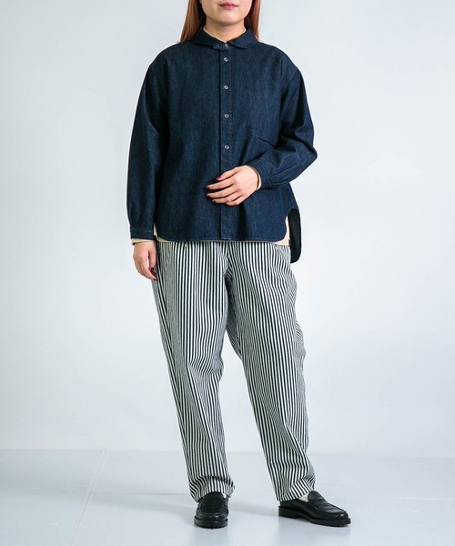 D.M.G.（ドミンゴ）の「[D.M.G / ディーエムジー] ヒッコリー ワークイージーパンツ（デニムパンツ・レディース・ブルー系その他・M/S）」の4枚目の写真