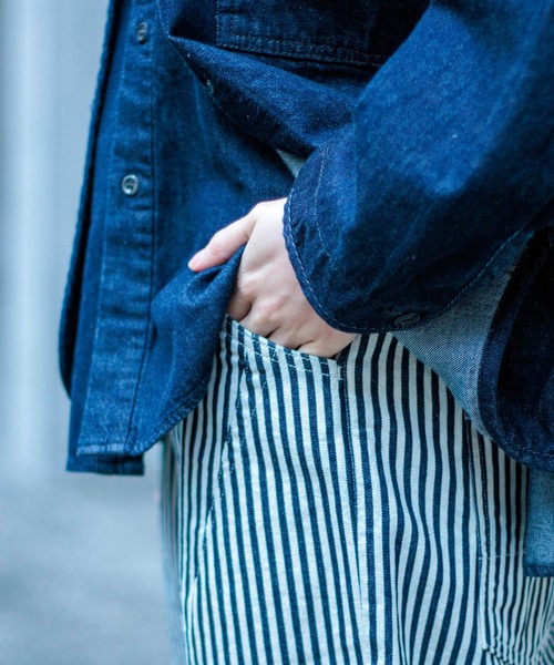 D.M.G.（ドミンゴ）の「[D.M.G / ディーエムジー] ヒッコリー ワークイージーパンツ（デニムパンツ・レディース・ブルー系その他・M/S）」の8枚目の写真