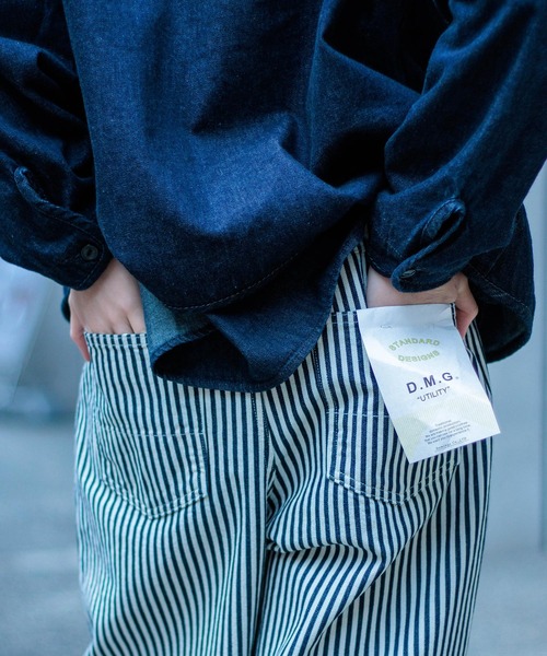 D.M.G.（ドミンゴ）の「[D.M.G / ディーエムジー] ヒッコリー ワークイージーパンツ（デニムパンツ・レディース・ブルー系その他・M/S）」の9枚目の写真