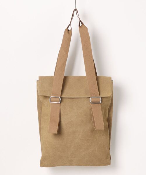 an meets zakka(アンミツザッカ)の「an meets zakka フラップコットンキャンバスリュック / レディース メンズ ユニセックス 鞄 カバン バック バックパック(バックパック/リュック・レディース・ベージュ/ブラック・ONESIZE)」の18枚目の写真