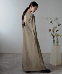 back open long sleeve one-piece / バックオープンロングスリーブワンピース