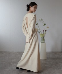 back open long sleeve one-piece / バックオープンロングスリーブワンピース