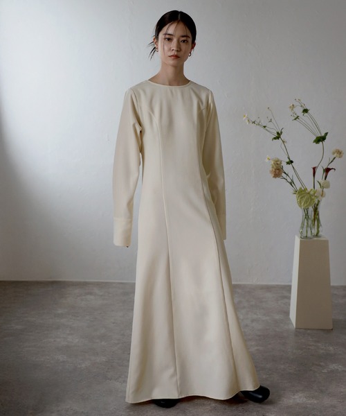 セール】back open long sleeve one-piece / バックオープンロング