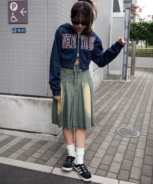 WEGO(ウィゴー)の「WEGO/NEWYORK裏起毛ZIPパーカー(パーカー・レディース・アイボリー/ネイビー/その他1/ライトグレー・FREE)」の7枚目の写真