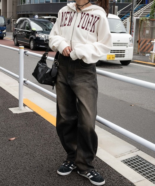 WEGO(ウィゴー)の「WEGO/NEWYORK裏起毛ZIPパーカー(パーカー・レディース・アイボリー/ネイビー/その他1/ライトグレー・FREE)」の11枚目の写真