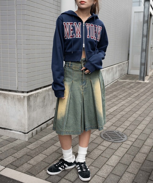 WEGO(ウィゴー)の「WEGO/NEWYORK裏起毛ZIPパーカー(パーカー・レディース・アイボリー/ネイビー/その他1/ライトグレー・FREE)」の18枚目の写真