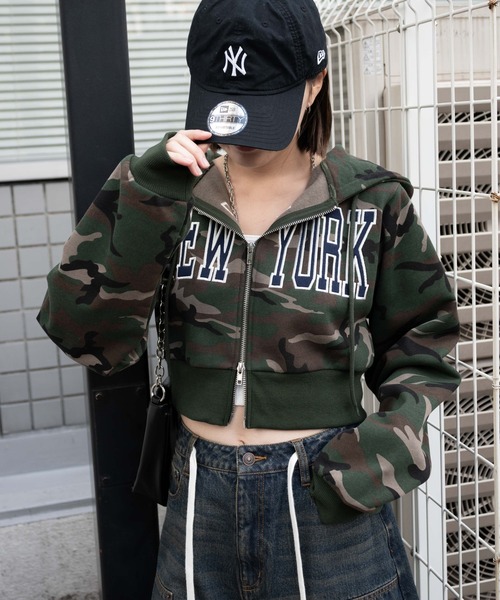 WEGO(ウィゴー)の「WEGO/NEWYORK裏起毛ZIPパーカー(パーカー・レディース・アイボリー/ネイビー/その他1/ライトグレー・FREE)」の21枚目の写真