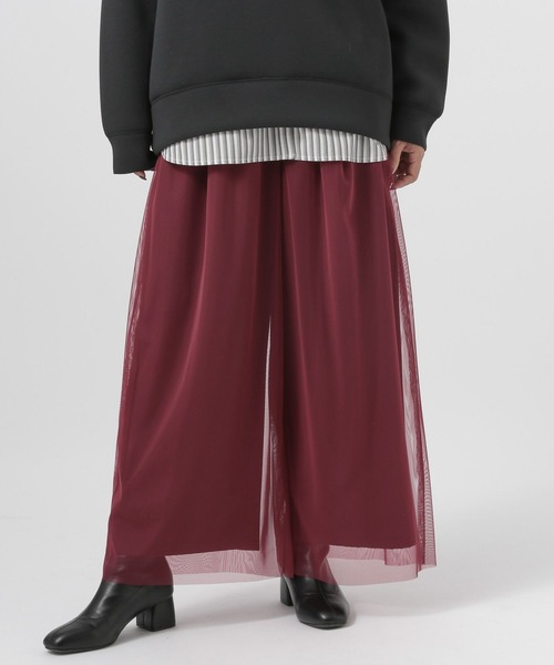 BAYFLOW（ベイフロー）の「[裏地付き秋冬バージョン]チュールレイヤードワイドパンツ（その他パンツ・レディース・ボルドー/ブラック/モカ・FREE）」の9枚目の写真