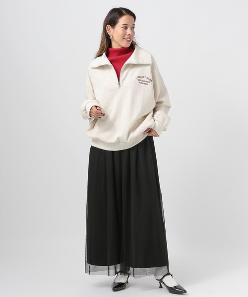 BAYFLOW（ベイフロー）の「[裏地付き秋冬バージョン]チュールレイヤードワイドパンツ（その他パンツ・レディース・ボルドー/ブラック/モカ・FREE）」の10枚目の写真