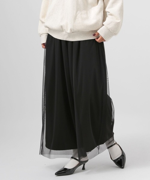 BAYFLOW（ベイフロー）の「[裏地付き秋冬バージョン]チュールレイヤードワイドパンツ（その他パンツ・レディース・ボルドー/ブラック/モカ・FREE）」の11枚目の写真