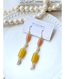 tone（トーン）の「【MUURABBTI】オレンジとイエローのバロックパールピアス(MA)（ピアス（両耳用）・レディース）」