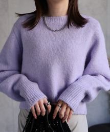 <6色展開>カラバリ豊富シンプルクルーネックニット