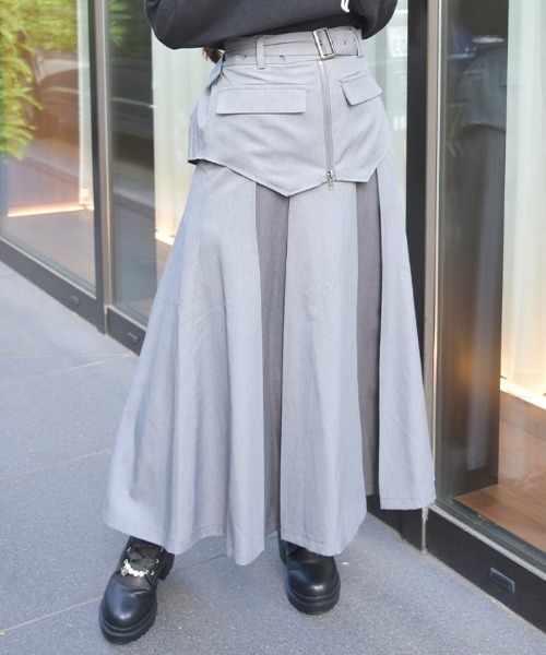 axes femme（アクシーズファム）の「コルセットレイヤード風スカート（スカート・レディース・カーキ/ブラック/グレー・FREE）」の3枚目の写真