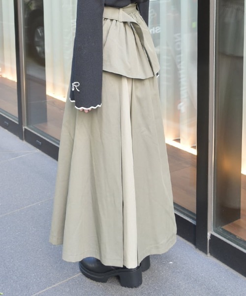 axes femme（アクシーズファム）の「コルセットレイヤード風スカート（スカート・レディース・カーキ/ブラック/グレー・FREE）」の5枚目の写真