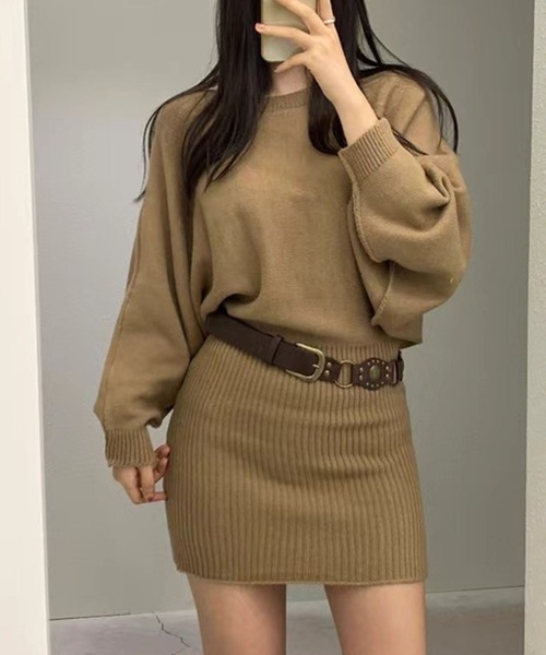 leune(ルネ)の「ドルマンニットワンピース(ワンピース・レディース・グレー/ベージュ/ブラック・FREE)」の19枚目の写真