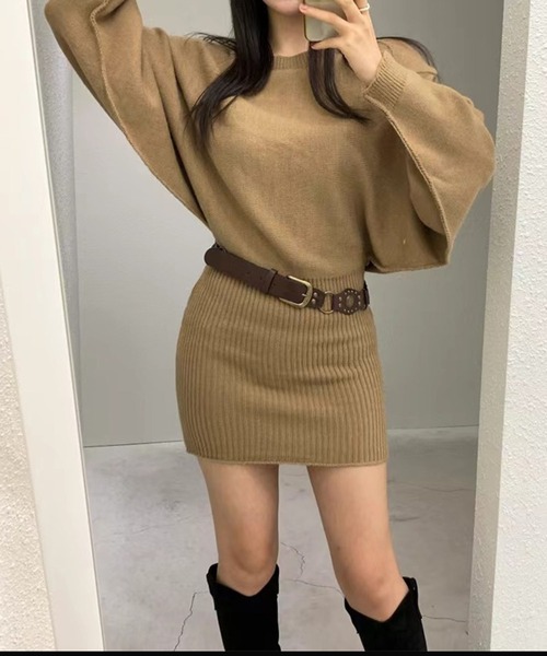 leune(ルネ)の「ドルマンニットワンピース(ワンピース・レディース・グレー/ベージュ/ブラック・FREE)」の20枚目の写真