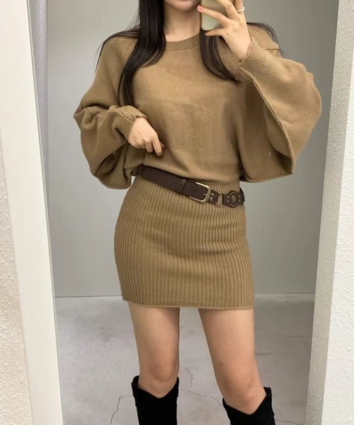 leune(ルネ)の「ドルマンニットワンピース(ワンピース・レディース・グレー/ベージュ/ブラック・FREE)」の21枚目の写真