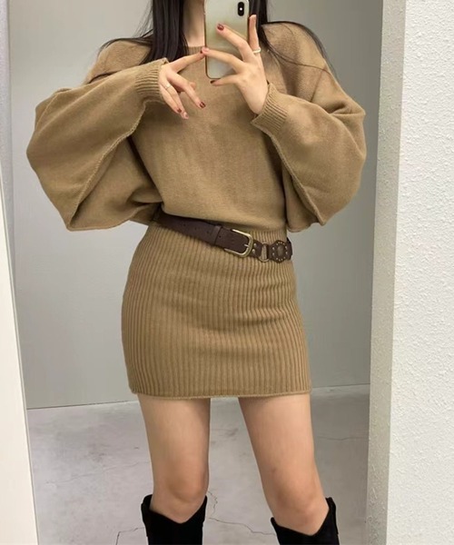 leune(ルネ)の「ドルマンニットワンピース(ワンピース・レディース・グレー/ベージュ/ブラック・FREE)」の22枚目の写真