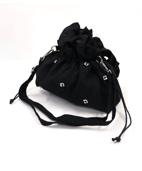 DONOBAN（ドノバン）の「ジャガードフリルバッグ（ショルダーバッグ・レディース・ライトブルー/ブラック/ホワイト・ONE）」の19枚目の写真