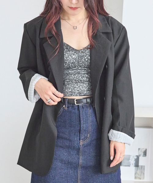 LinoU.(リノユー)の「カップ付きスパンコールキャミソール(キャミソール・レディース・ブラック/アイボリー・FREE)」の5枚目の写真