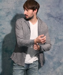 HIDEAWAYS NICOLE | カラークレープスタンドカラーシャツ(シャツ/ブラウス)