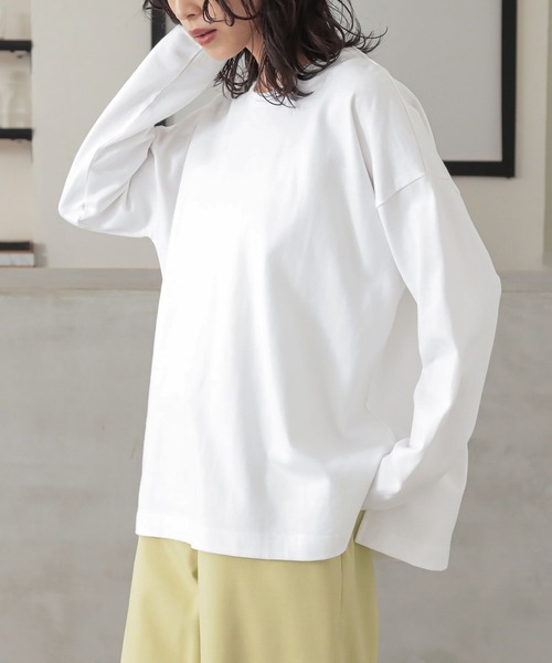 n'OrLABEL（ノアールレーベル）の「『バスクコットンロンT』（Tシャツ/カットソー・レディース・キャメル/チャコール/ブラック/ブルー/オフホワイト・2/1）」の7枚目の写真