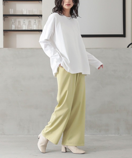 n'OrLABEL（ノアールレーベル）の「『バスクコットンロンT』（Tシャツ/カットソー・レディース・キャメル/チャコール/ブラック/ブルー/オフホワイト・2/1）」の8枚目の写真