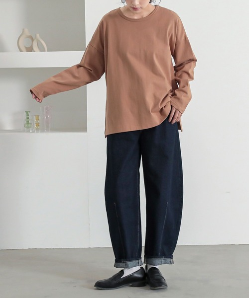 n'OrLABEL（ノアールレーベル）の「『バスクコットンロンT』（Tシャツ/カットソー・レディース・キャメル/チャコール/ブラック/ブルー/オフホワイト・2/1）」の21枚目の写真