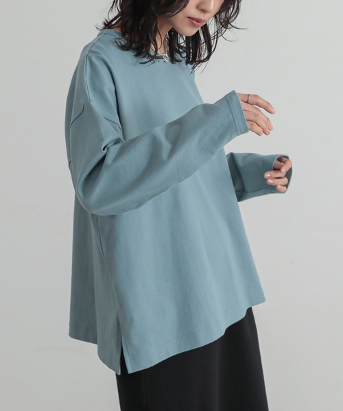 n'OrLABEL（ノアールレーベル）の「『バスクコットンロンT』（Tシャツ/カットソー・レディース・キャメル/チャコール/ブラック/ブルー/オフホワイト・2/1）」の13枚目の写真