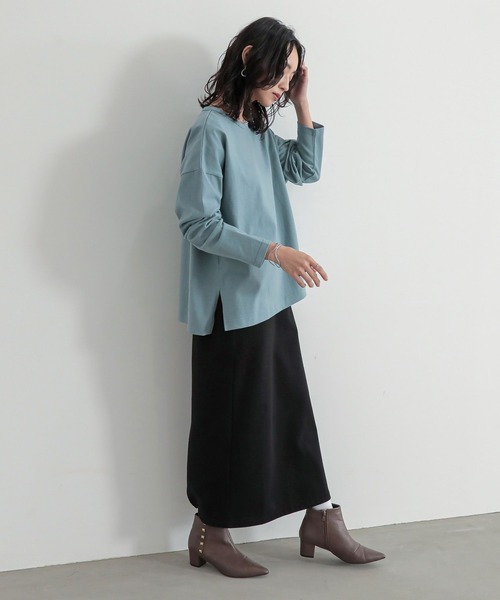 n'OrLABEL（ノアールレーベル）の「『バスクコットンロンT』（Tシャツ/カットソー・レディース・キャメル/チャコール/ブラック/ブルー/オフホワイト・2/1）」の14枚目の写真