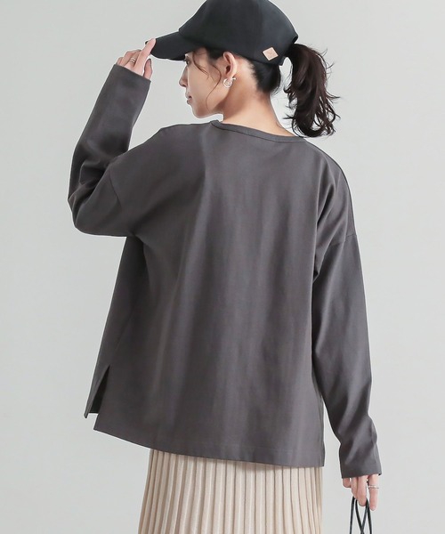 n'OrLABEL（ノアールレーベル）の「『バスクコットンロンT』（Tシャツ/カットソー・レディース・キャメル/チャコール/ブラック/ブルー/オフホワイト・2/1）」の16枚目の写真