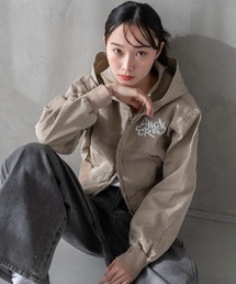 WEGO | WEGO/ヴィンテージウォッシュショートフードブルゾン(デニムジャケット)