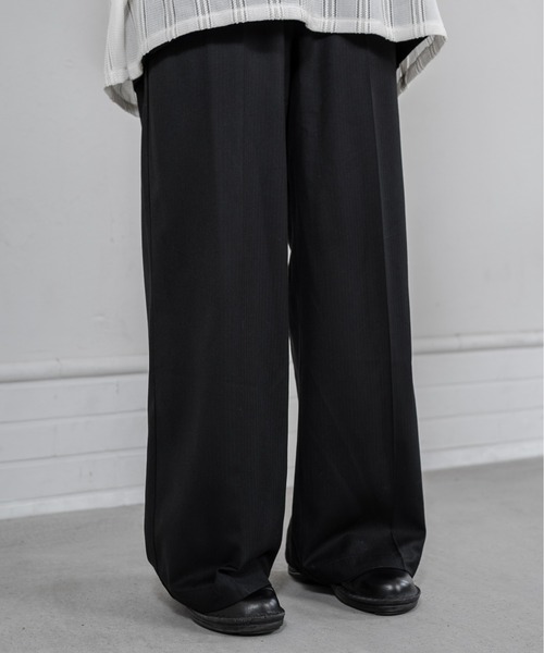 stripe wide slacks 涅（スラックス）｜Utusiyo（ウツシヨ）の