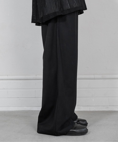 セール】stripe wide slacks 涅（スラックス）｜Utusiyo