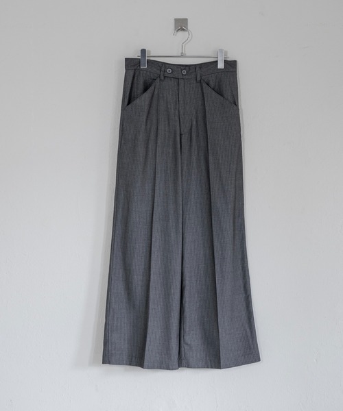 Utusiyo(ウツシヨ)の「stripe wide slacks 涅(スラックス・メンズ・ブラック/グレー・FREE)」の7枚目の写真