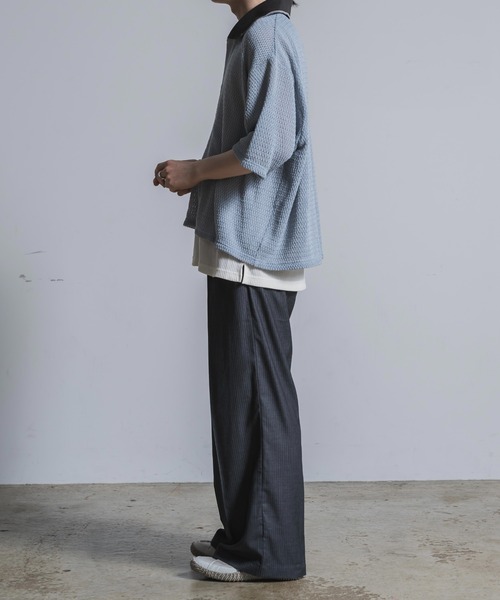 Utusiyo(ウツシヨ)の「stripe wide slacks 涅(スラックス・メンズ・ブラック/グレー・FREE)」の17枚目の写真