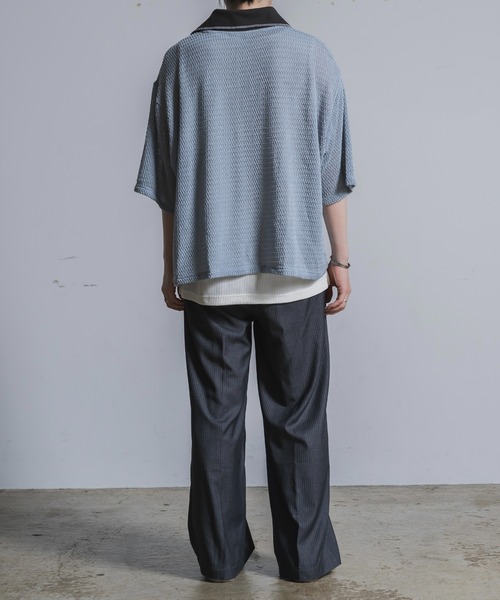 Utusiyo(ウツシヨ)の「stripe wide slacks 涅(スラックス・メンズ・ブラック/グレー・FREE)」の18枚目の写真