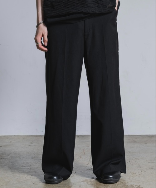 Utusiyo(ウツシヨ)の「stripe wide slacks 涅(スラックス・メンズ・ブラック/グレー・FREE)」の19枚目の写真