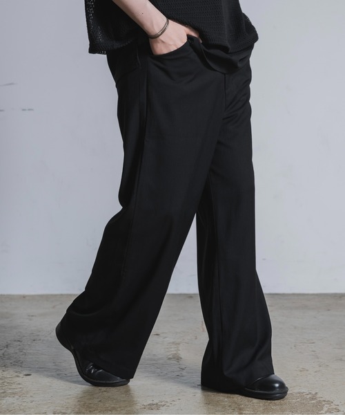 Utusiyo(ウツシヨ)の「stripe wide slacks 涅(スラックス・メンズ・ブラック/グレー・FREE)」の21枚目の写真