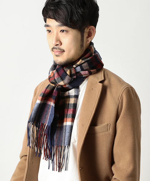 BEAMS（ビームス）の「BEAMS / カシミヤ チェック マフラー（マフラー