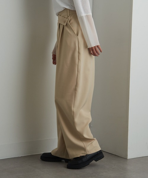 MAISON BREEZE（メゾンブリーズ）の「【MAISON BREEZE】アシンメトリー ウエストクロスドレープパンツ trc（スラックス・レディース・チャコールグレー/ブラウン/ライトベージュ・FREE）」の6枚目の写真