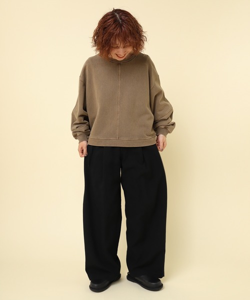 RNA-N（アールエヌエーエヌ）の「M2397 ピグメントダイショートプルオーバー（Tシャツ/カットソー・レディース・モカ/チャコール/ライトグレー・FREE）」の16枚目の写真