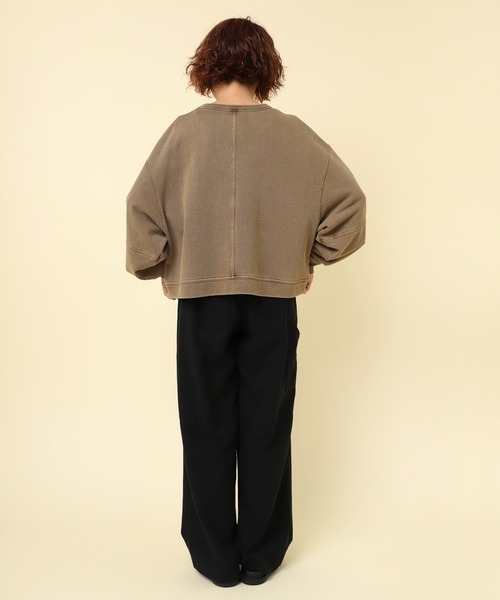 RNA-N（アールエヌエーエヌ）の「M2397 ピグメントダイショートプルオーバー（Tシャツ/カットソー・レディース・モカ/チャコール/ライトグレー・FREE）」の19枚目の写真