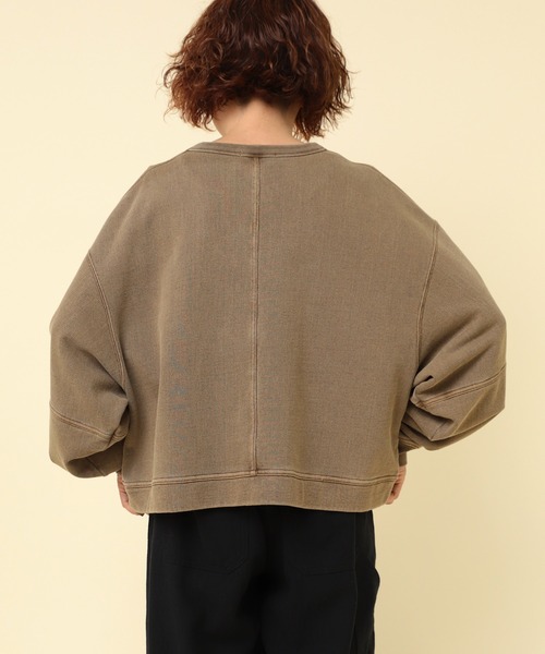 RNA-N（アールエヌエーエヌ）の「M2397 ピグメントダイショートプルオーバー（Tシャツ/カットソー・レディース・モカ/チャコール/ライトグレー・FREE）」の9枚目の写真