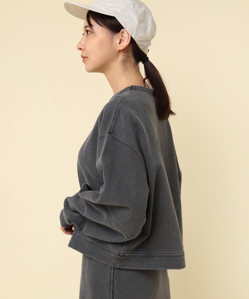 RNA-N（アールエヌエーエヌ）の「M2397 ピグメントダイショートプルオーバー（Tシャツ/カットソー・レディース・モカ/チャコール/ライトグレー・FREE）」の4枚目の写真