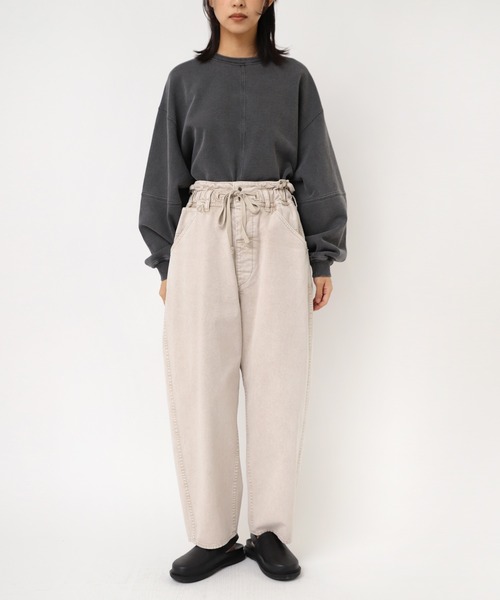 RNA-N（アールエヌエーエヌ）の「M2397 ピグメントダイショートプルオーバー（Tシャツ/カットソー・レディース・モカ/チャコール/ライトグレー・FREE）」の12枚目の写真