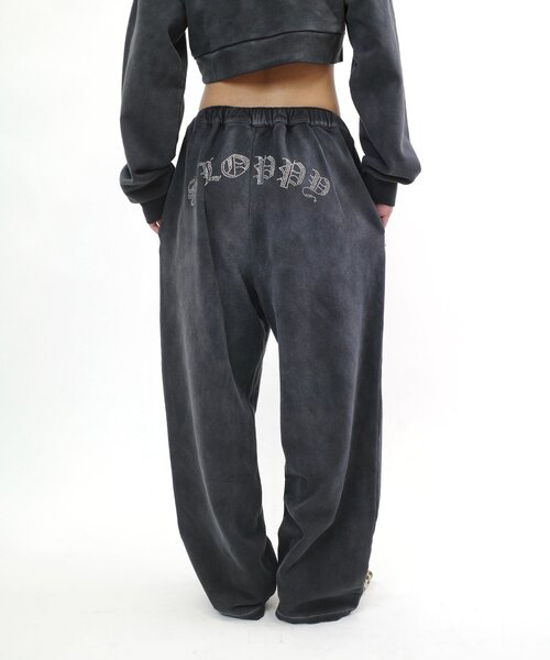 WHO'S WHO gallery(フーズフーギャラリー)の「【SLOPPY/スロッピー】ラインストーン裏毛スウェットパンツ(スウェットパンツ・レディース・アイボリー/チャコールグレー/サックスブルー・FREE)」の7枚目の写真