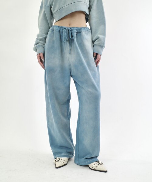 WHO'S WHO gallery（フーズフーギャラリー）の「【SLOPPY/スロッピー】ラインストーン裏毛スウェットパンツ（スウェットパンツ・レディース・アイボリー/チャコールグレー/サックスブルー・FREE）」の10枚目の写真