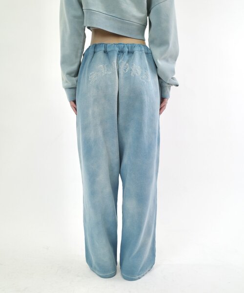 WHO'S WHO gallery(フーズフーギャラリー)の「【SLOPPY/スロッピー】ラインストーン裏毛スウェットパンツ(スウェットパンツ・レディース・アイボリー/チャコールグレー/サックスブルー・FREE)」の13枚目の写真